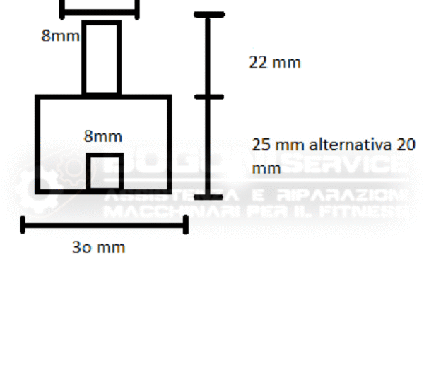Elastomero ammortizzatore tapis roulant Filetto M/F din 8