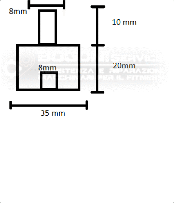 Elastomero ammortizzatore tapis roulant Filetto M/F din 8